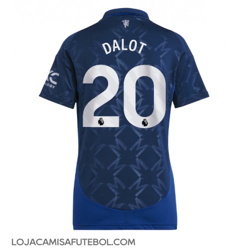 Camisa de Futebol Manchester United Diogo Dalot #20 Equipamento Secundário Mulheres 2024-25 Manga Curta